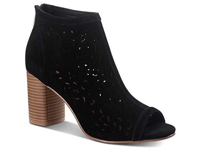American Rag Glia Suede Perfurado Shooties Feminino Preto Tamanho 7,5 M