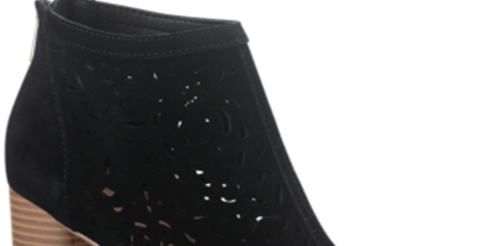 American Rag Glia Suede Perfurado Shooties Feminino Preto Tamanho 7,5 M