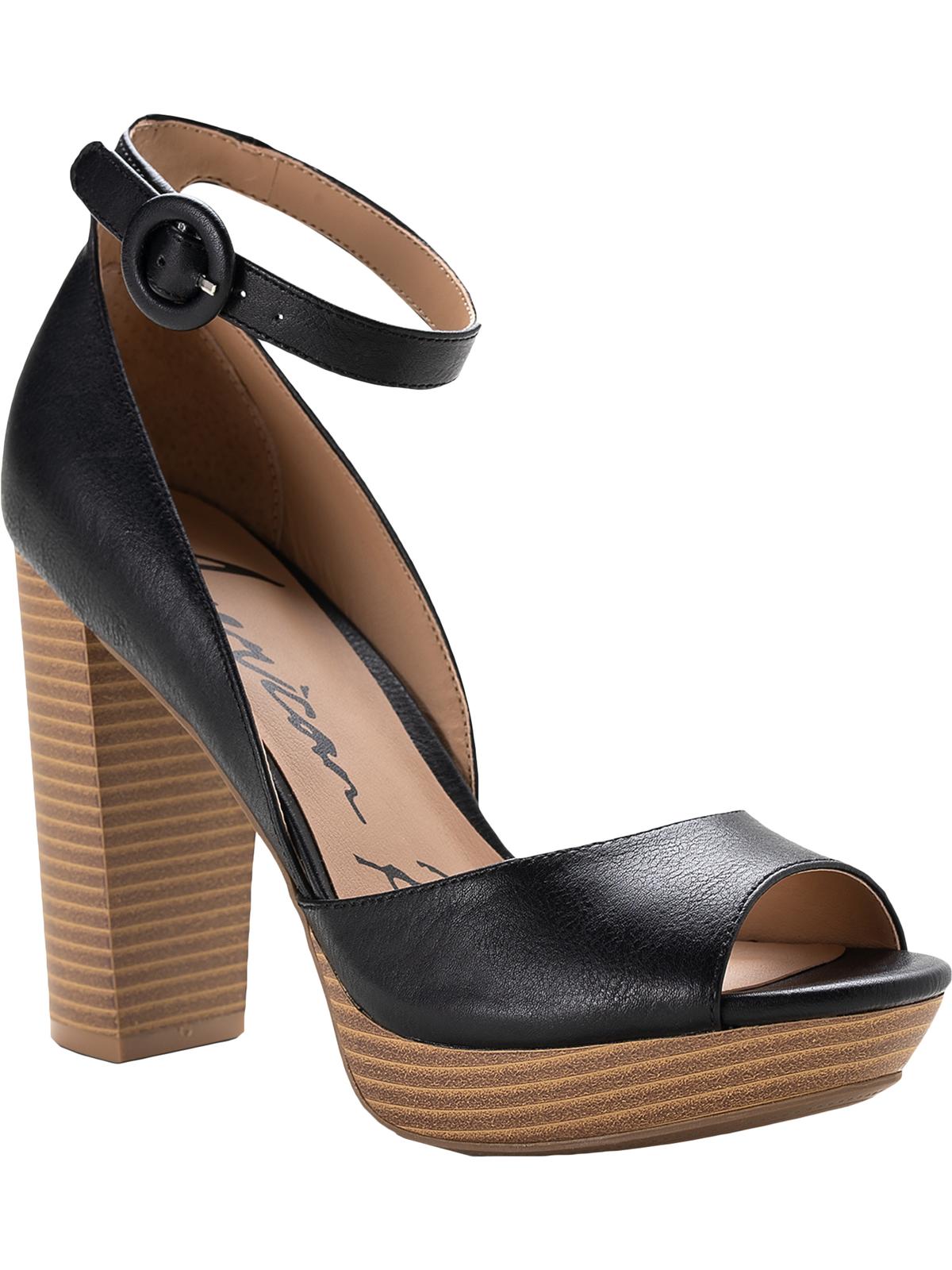 Sandálias plataforma femininas American Rag Reeta com salto bloco, pretas, tamanho 9,5M