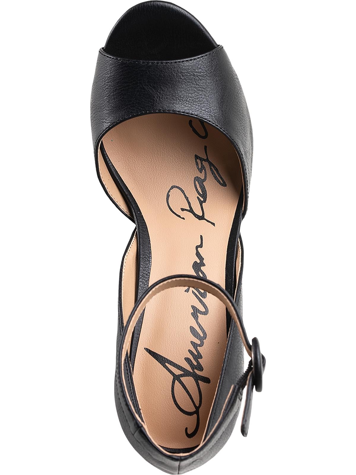 Sandálias plataforma femininas American Rag Reeta com salto bloco, pretas, tamanho 9,5M