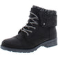 Botas femininas White Mountain com bico redondo e salto bloco, pretas, tamanho 9,5 M