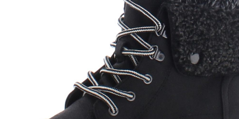 Botas femininas White Mountain com bico redondo e salto bloco, pretas, tamanho 9,5 M