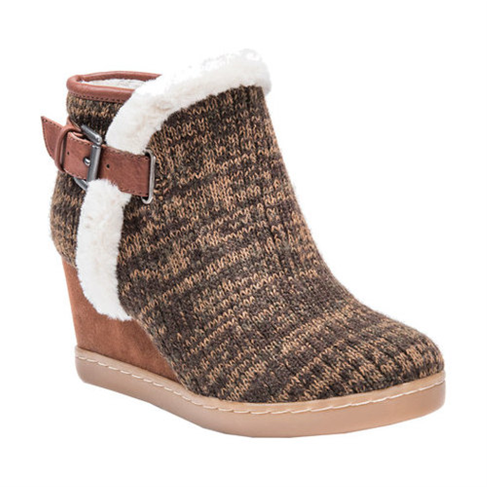 MUK LUKS Bota feminina plataforma marrom tamanho 8