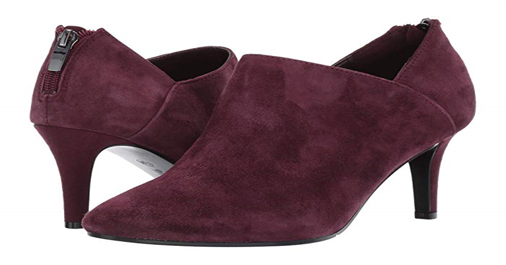 Botas femininas Bandolino Dawn Leather Almond Toe Ankle Fashion Vermelhas Tamanho 9 M