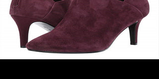 Botas femininas Bandolino Dawn Leather Almond Toe Ankle Fashion Vermelhas Tamanho 9 M
