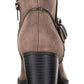 Botas femininas American Rag com zíper e fivela Accent Comfort Milly, bico redondo, salto bloco, marrom, tamanho 8,5 M