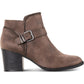 Botas femininas American Rag com zíper e fivela Accent Comfort Milly, bico redondo, salto bloco, marrom, tamanho 8,5 M