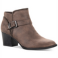 Botas femininas American Rag com zíper e fivela Accent Comfort Milly, bico redondo, salto bloco, marrom, tamanho 8,5 M
