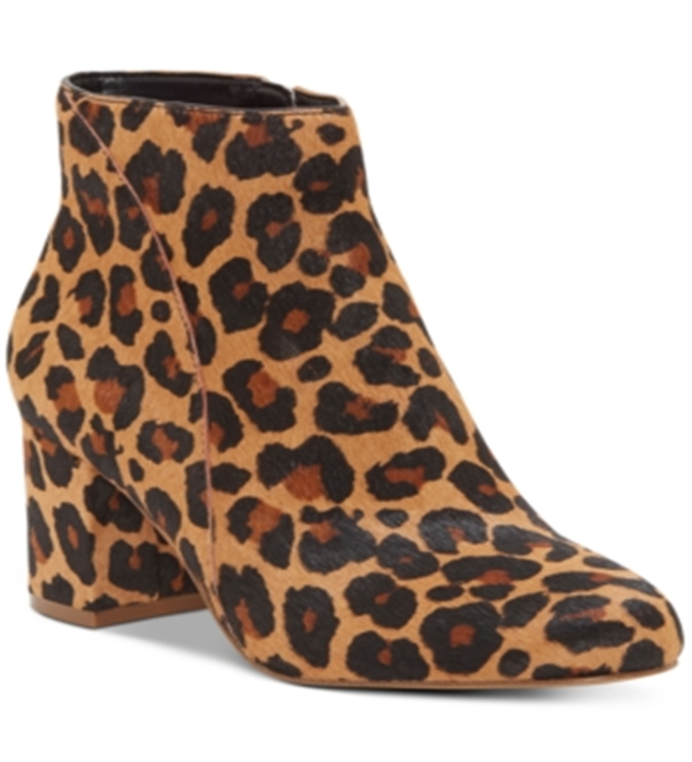 Botas femininas INC International Concepts Floriann com pelo de bezerro e estampa animal, marrom, tamanho 5,5 M