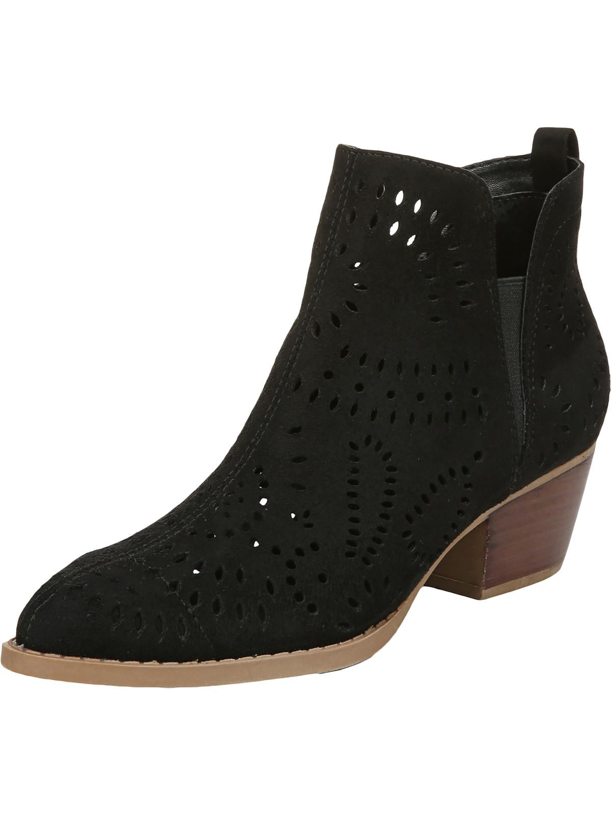 Botas femininas Victory Microsuede com recortes Carlos By Carlos Santana, pretas, tamanho 5,5 M