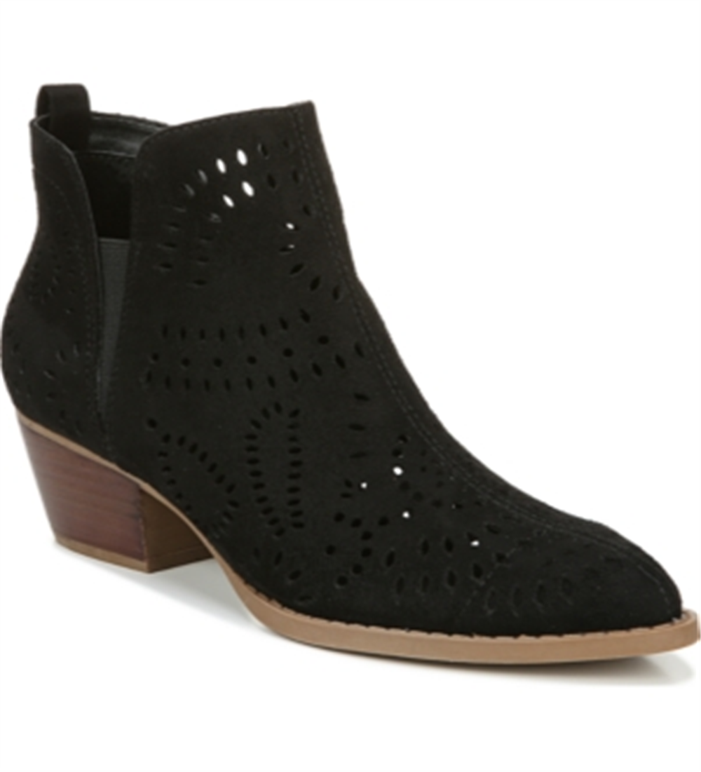 Botas femininas Victory Microsuede com recortes Carlos By Carlos Santana, pretas, tamanho 5,5 M