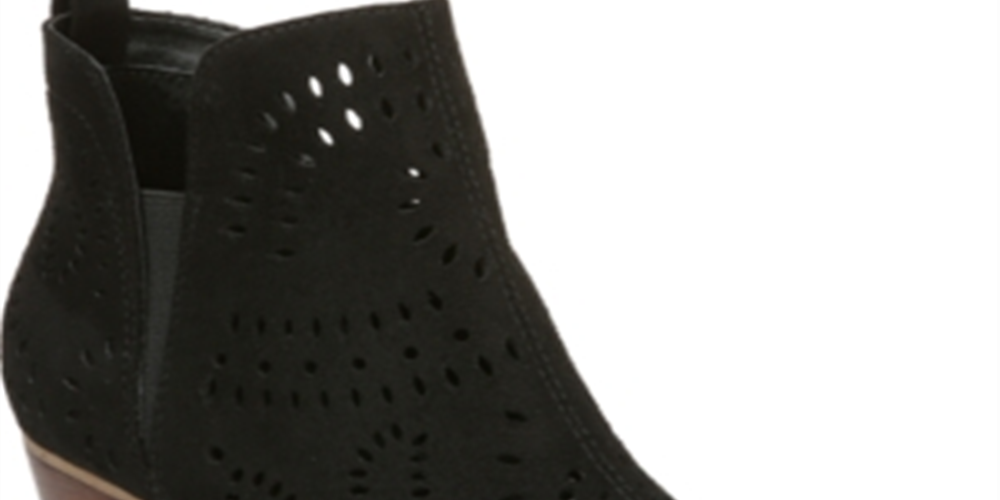 Botas femininas Victory Microsuede com recortes Carlos By Carlos Santana, pretas, tamanho 5,5 M