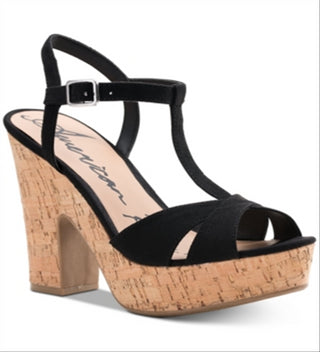 Sandálias sociais femininas American Rag Jamie1 Microsuede pretas tamanho 7,5 M