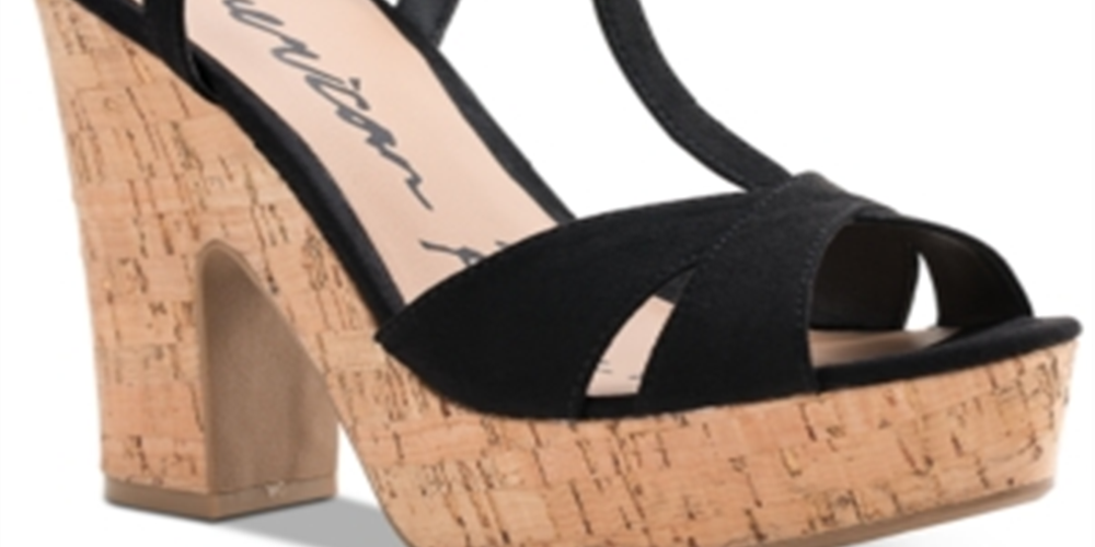 Sandálias sociais femininas American Rag Jamie1 Microsuede pretas tamanho 7,5 M