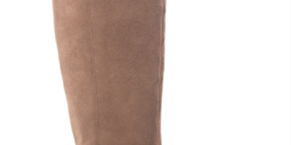 Botas de couro femininas American Rag Accent Tegan com bico amendoado e salto bloco, marrom, tamanho 9,5 M