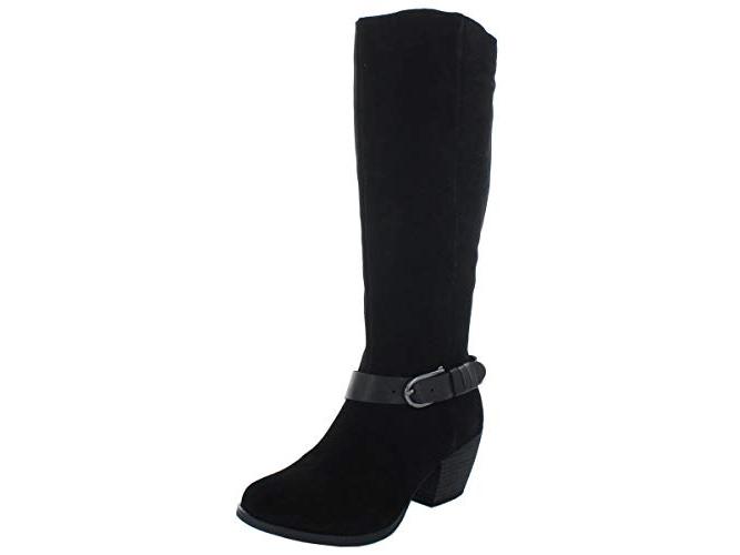 Botas femininas American Rag Tegan Suede de cano alto, pretas, tamanho 11 M