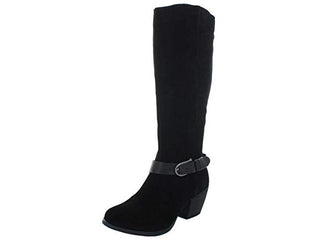 Botas femininas American Rag Tegan Suede de cano alto, pretas, tamanho 11 M