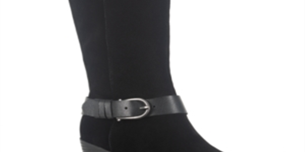Botas femininas American Rag Tegan Suede de cano alto, pretas, tamanho 11 M