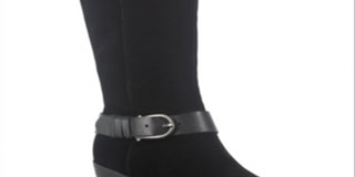 Botas femininas American Rag Tegan Suede de cano alto, pretas, tamanho 11 M