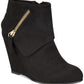 Bota feminina Rebel By Zigi Soho Zipper Accent Comfort Ksenia bico redondo salto plataforma preto tamanho 9 M