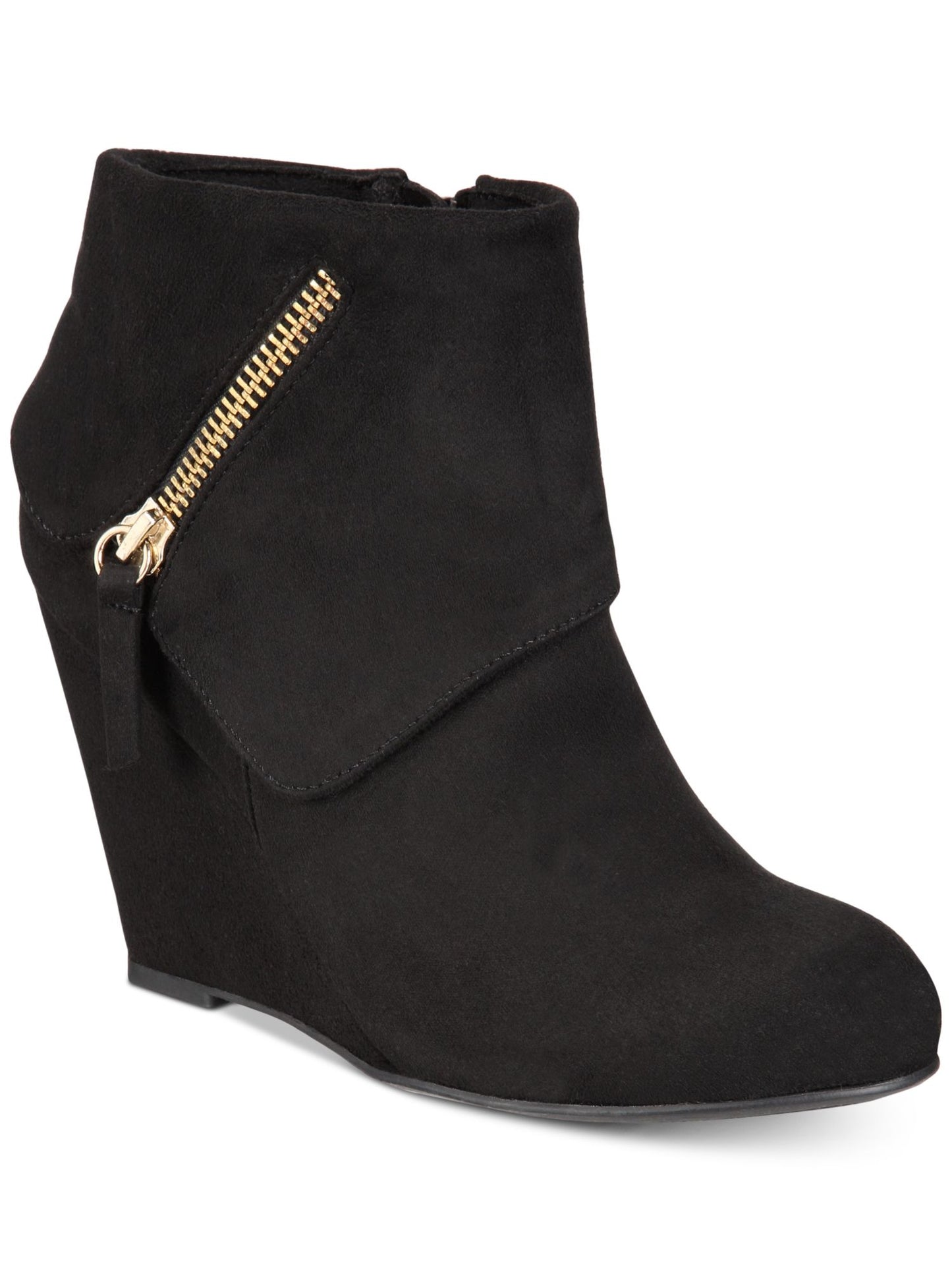 Bota feminina Rebel By Zigi Soho Zipper Accent Comfort Ksenia bico redondo salto plataforma preto tamanho 9 M
