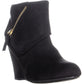 Bota feminina Rebel By Zigi Soho Zipper Accent Comfort Ksenia bico redondo salto plataforma preto tamanho 9 M