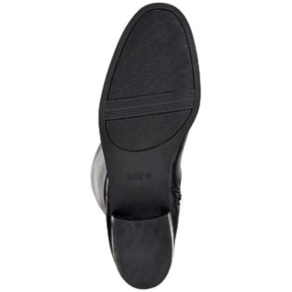 Botas femininas Bar III Vaylap de couro, bico amendoado, cano alto, para clima frio, pretas, tamanho 9,5 m