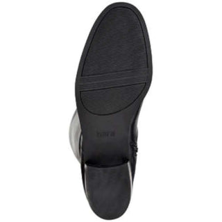 Botas femininas Bar III Vaylap de couro, bico amendoado, cano alto, para clima frio, pretas, tamanho 9,5 m