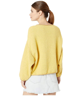 Suéter Bardot Feminino Free People Amarelo Claro Tamanho Grande
