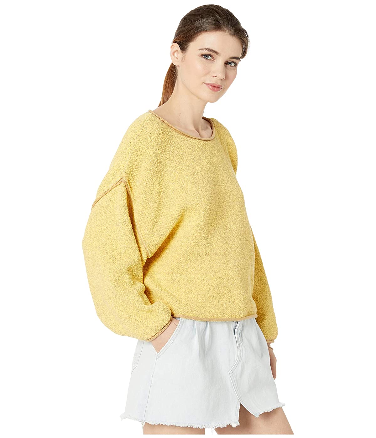 Suéter Bardot Feminino Free People Amarelo Claro Tamanho Grande