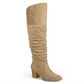 Bota feminina Journee Collection Kaison Wide Calf acima do joelho, tamanho 7, Stone