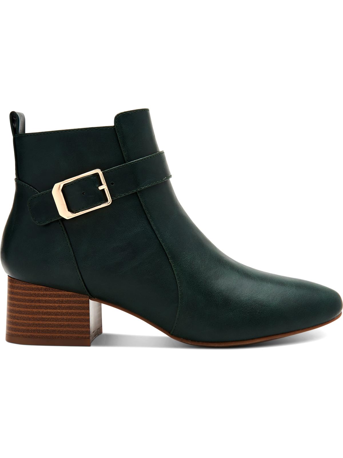 Botas femininas Charter Club Katiaa de couro sintético com fivela, verde, tamanho 7 M