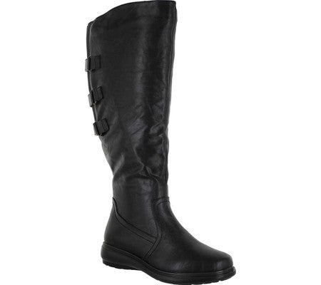 Bota feminina Easy Street Presley Plus Wide Calf, preta, tamanho 8 M