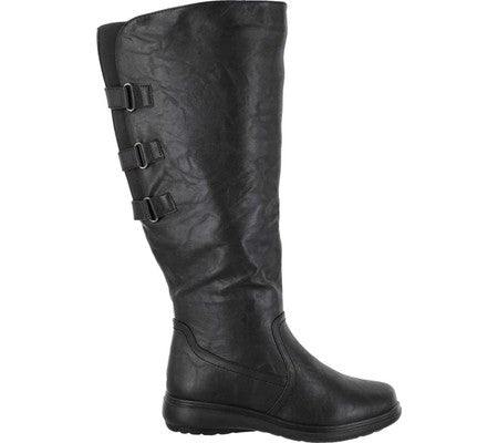 Bota feminina Easy Street Presley Plus Wide Calf, preta, tamanho 8 M