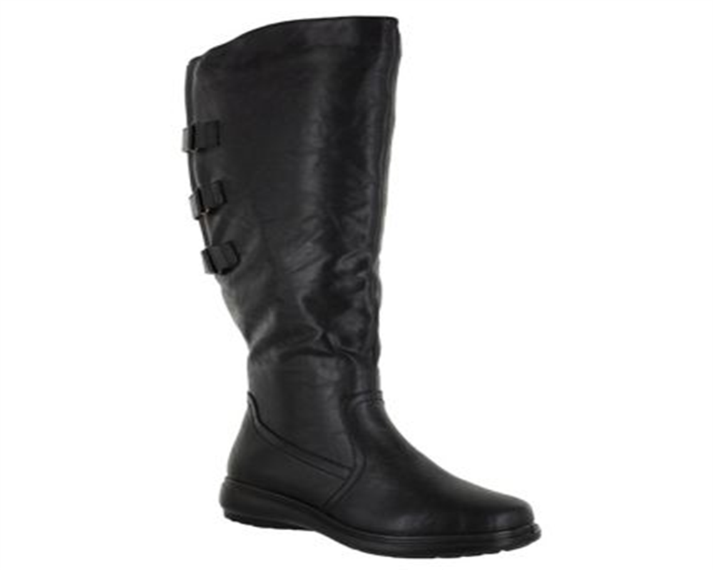 Bota feminina Easy Street Presley Plus Wide Calf, preta, tamanho 8 M