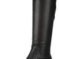 Franco Sarto Botas femininas de cano alto com bico amendoado e salto alto, pretas, tamanho 5M