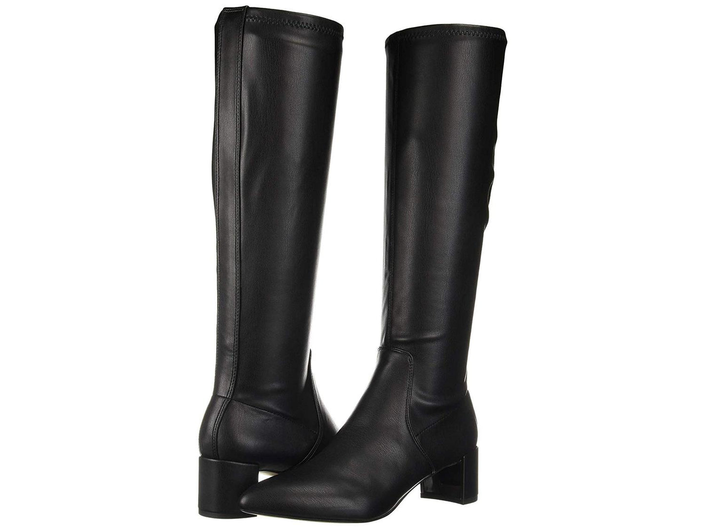 Franco Sarto Botas femininas de cano alto com bico amendoado e salto alto, pretas, tamanho 5M