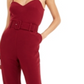 Macacão feminino Bar III de crepe com cinto, vermelho, tamanho 2