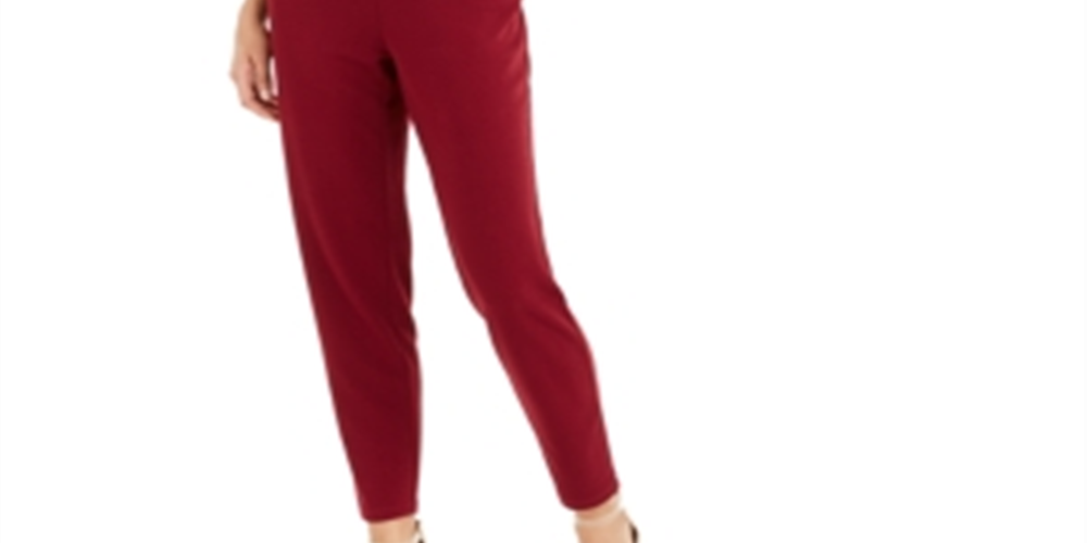 Macacão feminino Bar III de crepe com cinto, vermelho, tamanho 2
