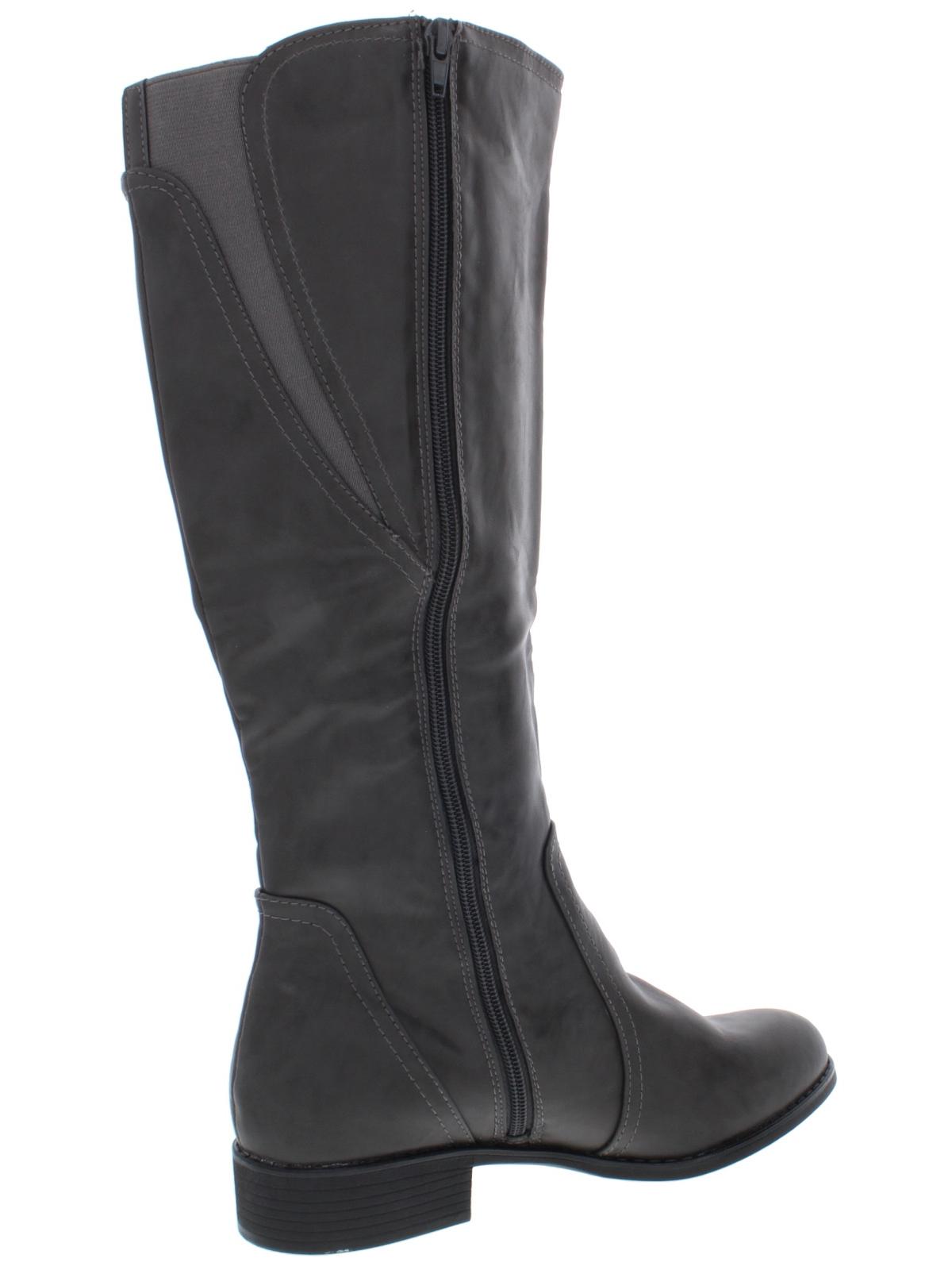 Botas femininas estilo &amp; co Milah altas casuais de cano médio, cor carvão, tamanho 6,5 m