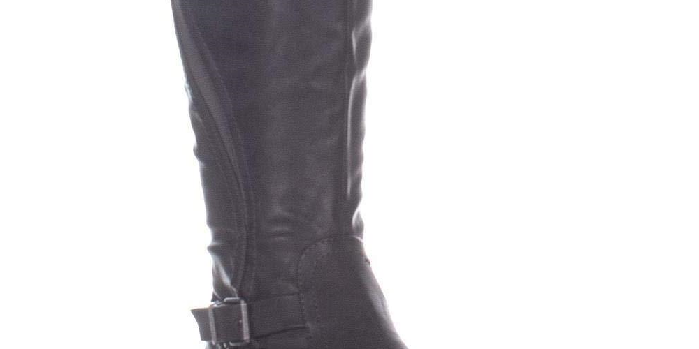 Botas femininas estilo &amp; co Milah altas casuais de cano médio, cor carvão, tamanho 6,5 m