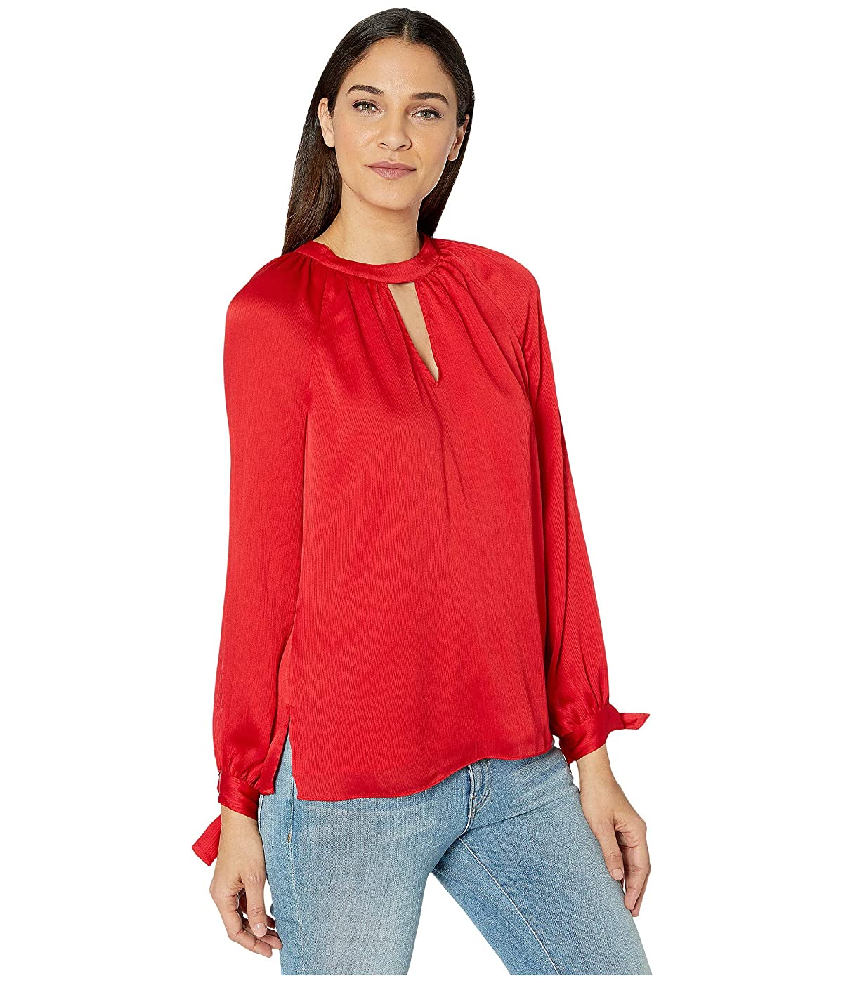 Blusa feminina Trina Turk Water Lily vermelha tamanho pequeno