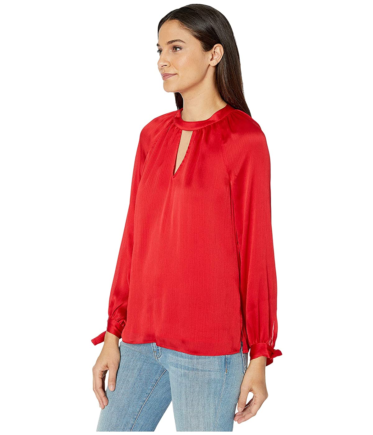 Blusa feminina Trina Turk Water Lily vermelha tamanho pequeno