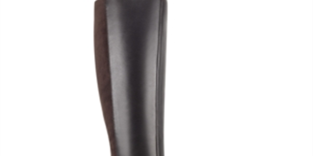 Botas de salto alto de couro Bandolino femininas com fivela e acolchoamento Bilya, bico amendoado, salto bloco e zíper, marrom escuro, tamanho 8 M