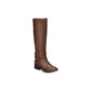 Botas femininas Damien de cano alto, bico fechado, tamanho 9,5, marrom