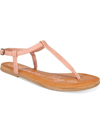 Sandálias femininas casuais American Rag com tira em T e bico dividido, rosa, tamanho 7 M