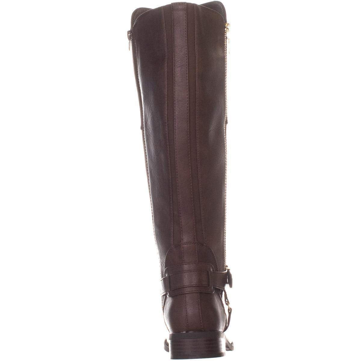 Botas femininas Guss de cano alto, bico fechado, marrom, tamanho 7 MW