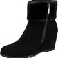 Botas femininas Alfani Oreena2 de camurça com bico amendoado e cano curto para clima frio, pretas, tamanho 9,5 m