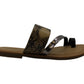 Sandálias femininas casuais Billyne Fabric Open Toe Slide, pretas, tamanho 7,5 M, Rock &amp; Candy