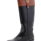 Tommy Hilfiger Imina Leather Botas de montaria femininas com bico fechado e cano alto, pretas, tamanho 6,5 M